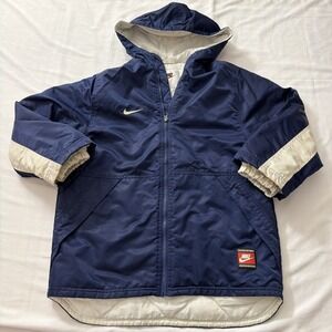 Nike Girl's Hooded Track Warm Up Jacket w/Tailed Size Medium 10-12 zipper Broke